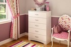 White 5 Drawer Dresser Chest Drawers Wooden Clothes Storage Bedroom Furniture
