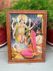 Old Vintage Artist M k Sharma Birth Of Lord Krishna Lithograph Print Framed
