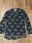 Banana Republic Sheer Zebra Animal Print V-neck Pullover Blouse Xs Black White