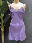Victorias Secret 100  Silk Chemise Slip Womens Medium Slip Dress Purple Vtg