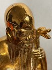 Vintage 1950s Hang Seng Gold Figure Metal Coin Still Bank Made In Japan No Key