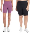 Danskin Women s 2-pack Cross Waist Bike Shorts  Black pink  Size M