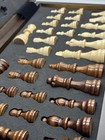 Magnetic Wooden Chess Set Folding Board Travel Storage Case Staunton Pieces