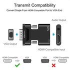 Hdmi Female To Vga Male Converter With Audio Adapter For Pc Laptop Xbox Monitor