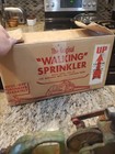 Vintage National Model A5 Green Cast Iron Walking Lawn Sprinkler Tractor And Box