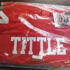 Autographed signed Ya Y a  Tittle Hof 71 San Francisco Red Jersey Jsa Coa