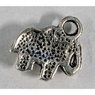 Elephant Charm Small Pendant Silver Tone Lover Mastadon Pacyderm Jewelry New