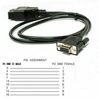 Db9 9pin Serial Rs232 Female Port To Male Obd2 16 Pin Obd Cable Adapter Cord New