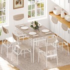 6-piece Dining Table Chairs Set Storage Rack Wood Style Kitchen For 4 6  People