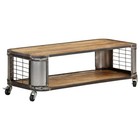 Coffee Table End Side Table With 4 Castors Solid Wood Mango 39 4 Inch Vidaxl