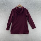 Ll Bean Jacket Womens Medium Petite Red Sweater Fleece Coat Parka Hoodie Outdoor