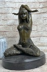 Signed Chiparus Artwork Yoga Workout Gym Bronze Art Deco Sculpture Statue Nr