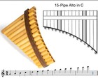 Alto Pan Flute Bamboo 15 Pipes Tuned C Major Signed Hawaii Brad White  music