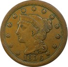 1856 1c Braided Hair Large Cent Upright Pcgs Vf35 Key Problem Free Copper Type