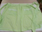 Vintage Apron Lot 2 Gingham Checked Half Pockets Supports Cat Rescue