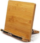 Bamboo Book Stand Cookbook Stands Reading Book Holder With 5 Adjustable Height