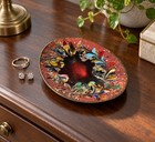 Vintage Mid Century Enamel Copper Dish Mcm Abstract Modernist Art 5 75 