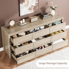 9 Drawers Dresser For Bedroom Wide Wood Modern Chest Of Drawers Storage Cabinet