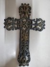 Vintage Cast Iron Cross Wall Hanging 10    X 7 