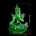 Tibetan Buddhism Resin Lotus Green Tara Guanyin Kwan-yin Buddha Statue