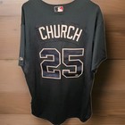 2009 Mlb Game Worn Used Majestic Atlanta Braves Ryan Church Navy Road Jersey 48