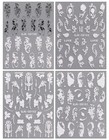  3d Embossed Black White Flower Nail Art Stickers Decals Self-adhesive 
