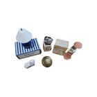 Vintage Vanity Decor Lot Lamp Bath Oil Figurines Trinket Box Dog Lamp Bird