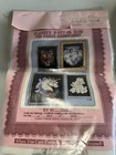 Vtg Nip Clarke s O-sew-ez Punch Embroidery Kit Persian Cat Silver Gold Thread