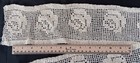 Vtg Filet Crochet Lace Trim Hand Crocheted Roses Ecru 4 5  Wide 1-3 4  Yards