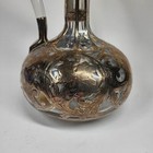 800 Silver Overlay Decanter Pitcher Vintage Clear Glass Floral German 
