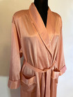 Vintage 80s Victorias Secret Long Pink Kimono Robe Small Satin Pads Gold Label