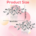 2pcs Bridal Hair Comb  Silver Wedding Rhinestone Hair Comb Flower Crystal Hair P