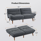 Futon Sofa Bed  66 Inch Corduroy Futon Couch Convertible With Adjustable Backres