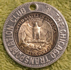 1948 P Chicago Transportation Club Encased Quarter Chicago Illinois