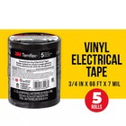 3m 1700-5pk-bb6 Temflex 3 4 In  X 60 Ft  1700 Electrical Tape Black  5-pack 