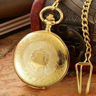 Roman Numerals Pocket Watch Quartz Golden Mechanical Winding Antique Steampunk