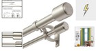 Curtain Rod 36-72 In Adjustable Iron Double Drapery Finials Nickel
