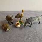 Vtg  Aaa Wild Animal Figures Toys Beaver Warthog Ostrich Chick Kangaroo Lot Of 5