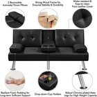 Convertible Sofa Bed Adjustable Couch Sleeper Faux Leather Recliner Loveseat
