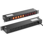 10 Outlet 1u Rack Mount Pdu Power Strip With Surge Protector  110v 15a  6ft Cord