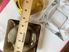 3   Vintage Clear   Amber   Brown Rounded   Square Glass Ashtray Mcm