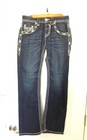  220 Mens Rock Revival  scion  Ice Blue Leather Inserts Straight 30 X 30 New