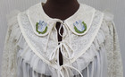 Vintage 1950s Ginsburg Mfg Co Gmc Ivory Chiffon   Lace Peignoir Robe - Size M