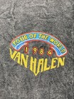 Van Halen 1984 Tour Of The World T-shirt Reprint Acid Wash Gray Sz S
