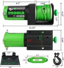 2500 Lb  Atv utv Electric Winch  12v Waterproof Synthetic Rope Winch electric Wi