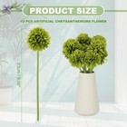 12 Pcs Artificial Chrysanthemums Fake Flowers For Home Decor  Green