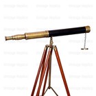 Nautical Brass Telescope     Vintage Maritime Decor  Pirate Ship Replica