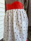 Vintage Red Rose And Scallop Trim Tie Back Apron  So Pretty 