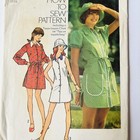 Vtg 1972 Simplicity Sewing Pattern 5463 Womens Mod Pocket Mini Dress   Hat Sz 12