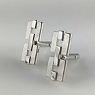 Swank Chain Link Cuff Links Silver Tone Shirt Work Party Vintage Man Gift